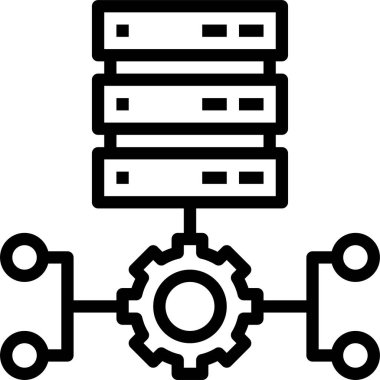 Veri işleme simgesi, vektör illüstrasyonu