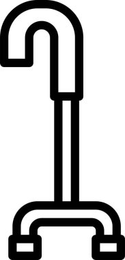 Koltuk değneği veya koltuk değneği simgesi ile düz tasarım öğesi