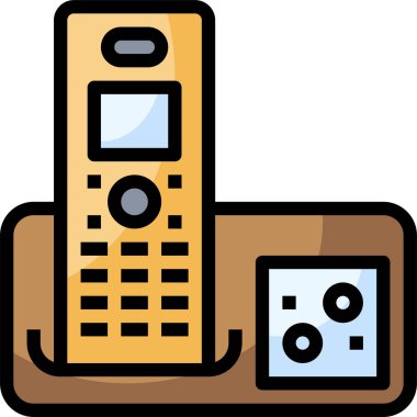 Kablosuz telefon simgesi, vektör illüstrasyonu