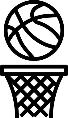 Basketbol ikonu, vektör illüstrasyonu