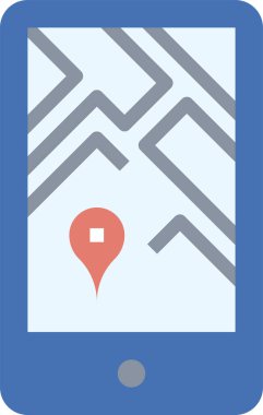 Akıllı telefon simgesi, vektör illüstrasyonunda uygulama mesafesi