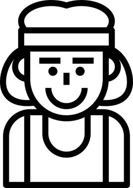 Kadın atlet simgesi, vektör illüstrasyonu