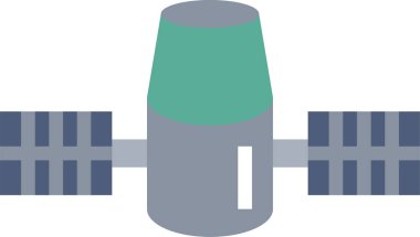 Düz uydu, yayın, radar, alıcı, simge, illüstrasyon sembolü işareti, logo şablonu, vektör, 10 birim