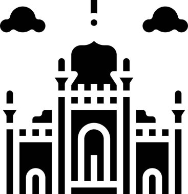 Badshahi cami simgesi, vektör illüstrasyonu