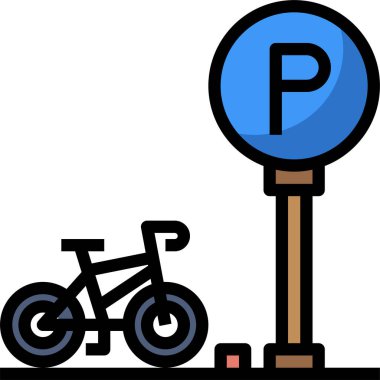 Bisiklet park simgesi, vektör çizimi