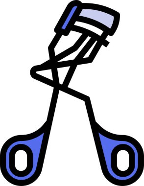 Kirpik bigudi simgesi, vektör illüstrasyonu