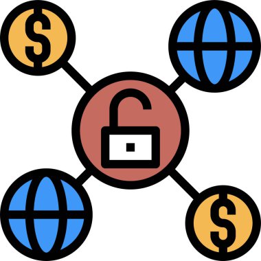 Serbest ticaret simgesi, vektör çizimi