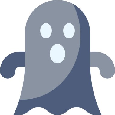 Beyaz Arkaplan 'da izole edilmiş hayalet ikonu. Hayalet vektör simgesi, Duygusal Çeşitlilik. Basit düz stil tasarım elementleri. Ürkütücü korku görüntüleri.