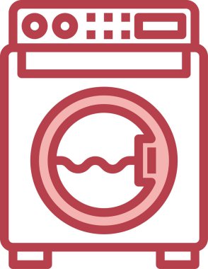 Çamaşır makinesi ikon vektörü. elektrik aygıtları simge satırı biçimi