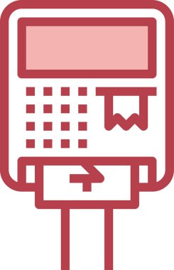 ATM ödeme makinesi simgesi, vektör illüstrasyonu