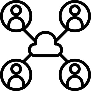 Sosyal ortam simgesi, vektör illüstrasyonu