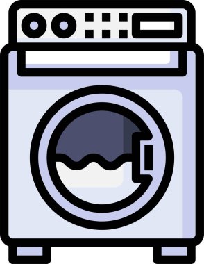 Çamaşır makinesi ikon vektörü. elektrik aygıtları simge satırı biçimi