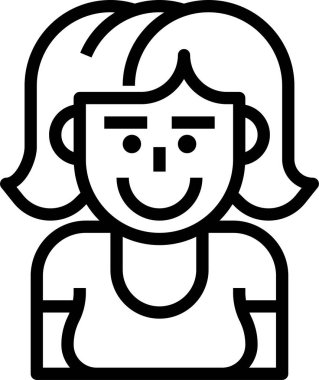 Emo kız simgesi, vektör illüstrasyonu