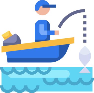 Balık ikonu, vektör illüstrasyonu