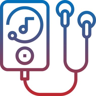 müzik çalar simgesi, vektör illüstrasyonu