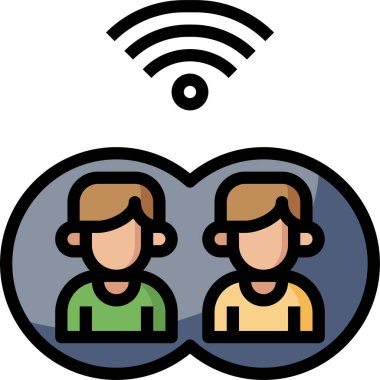 Eşzamanlı uzay simgesi, vektör illüstrasyonu