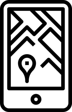 Akıllı telefon simgesi, vektör illüstrasyonunda uygulama mesafesi