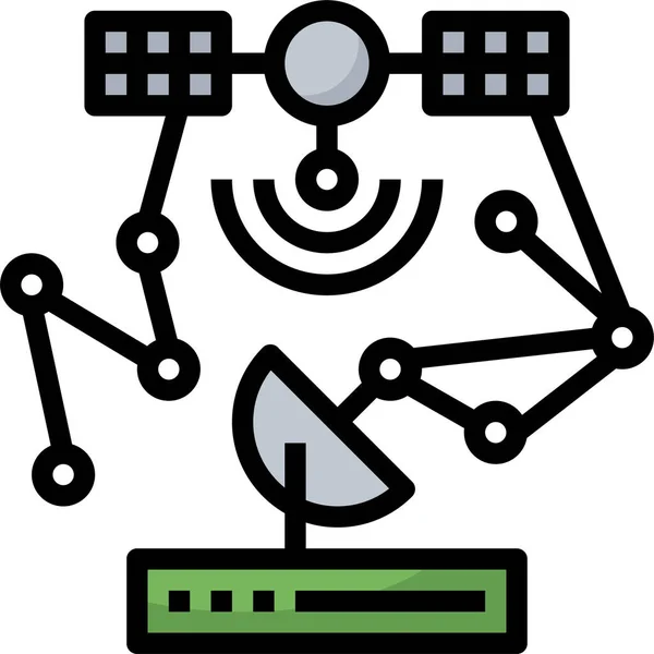 Ilustração Vetor Estação Satélite — Vetor de Stock