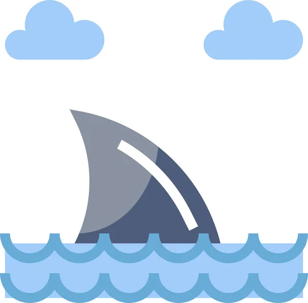 Vie Marine Avec Icône Requin Illustration Vectorielle — Image vectorielle