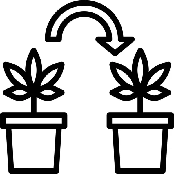 Icono Clonación Cannabis Ilustración Vectorial — Vector de stock