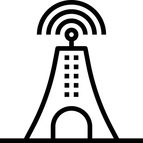 Communication Tower Icon Vector Illustration — Stock Vector