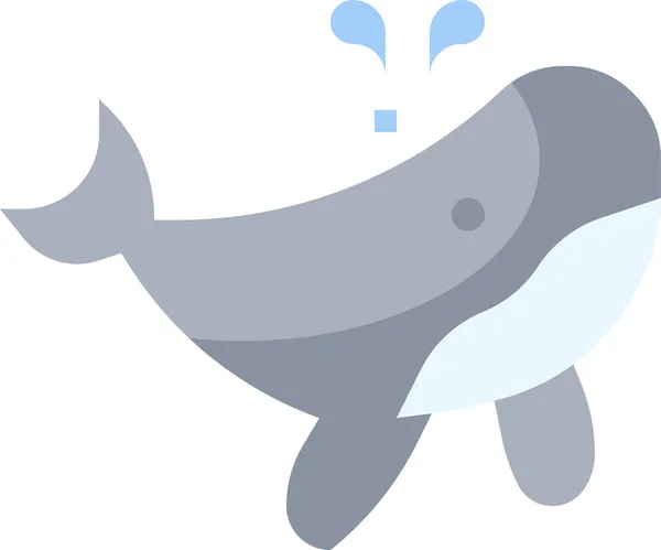 Icona Vettoriale Balena Animale Simbolo Acquatico Segno Vettoriale Piatto Isolato — Vettoriale Stock