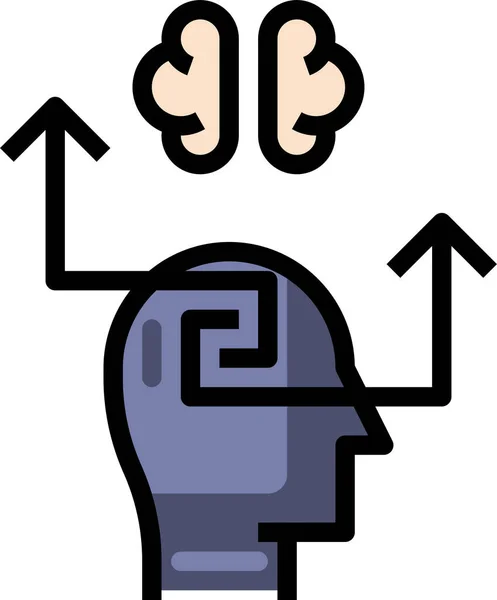 Concepto Conocimiento Cerebral Icono Vector Ilustración — Vector de stock