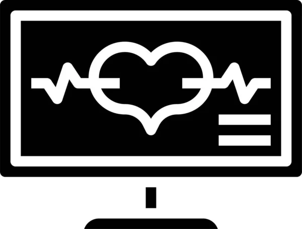 Coração Saúde Ícone Vetor Ilustração — Vetor de Stock