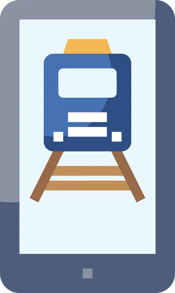 Залізничний Додаток Значку Смартфона Векторні Ілюстрації — стоковий вектор