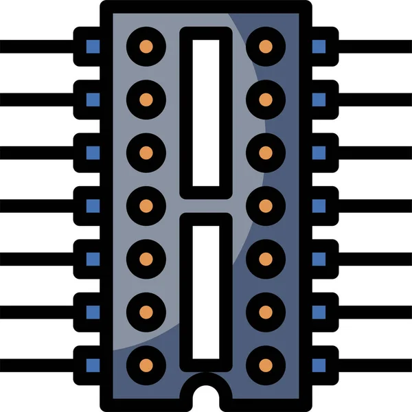 Concepto Electrónico Icono Vector Ilustración — Archivo Imágenes Vectoriales