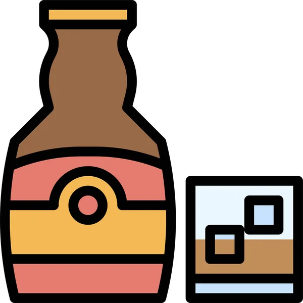 Whiskey Icon Adesivos Bebida Alimentar Bebida Alcoólica — Vetor de Stock