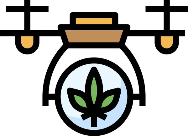Medical Cannabis Delivery Drone Concept Vector Icon Design Marihuana Und — Stockvektor