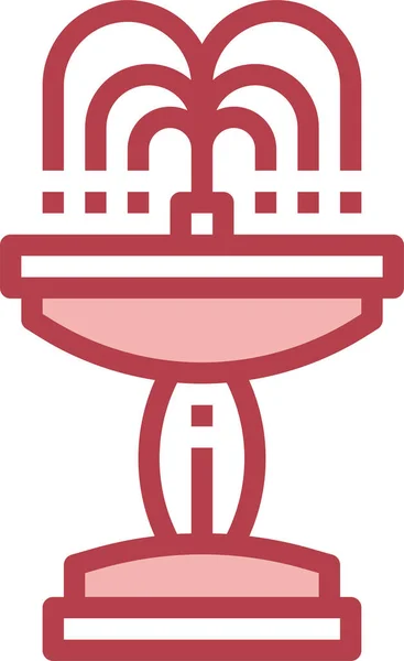Ikona Fontanny Ilustracja Wektora — Wektor stockowy