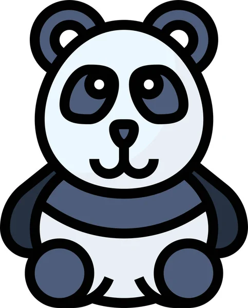 Stylized Giant Panda Full Body Drawing Simple Panda Bear Icon — Stock Vector