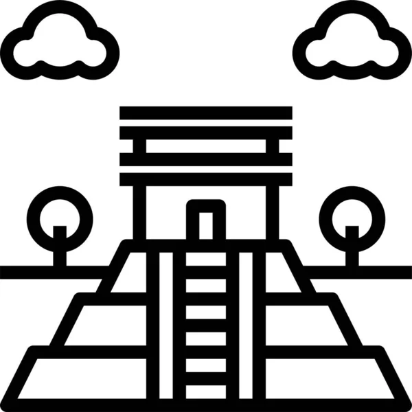 Ícone Chichen Itza Ilustração Vetorial — Vetor de Stock