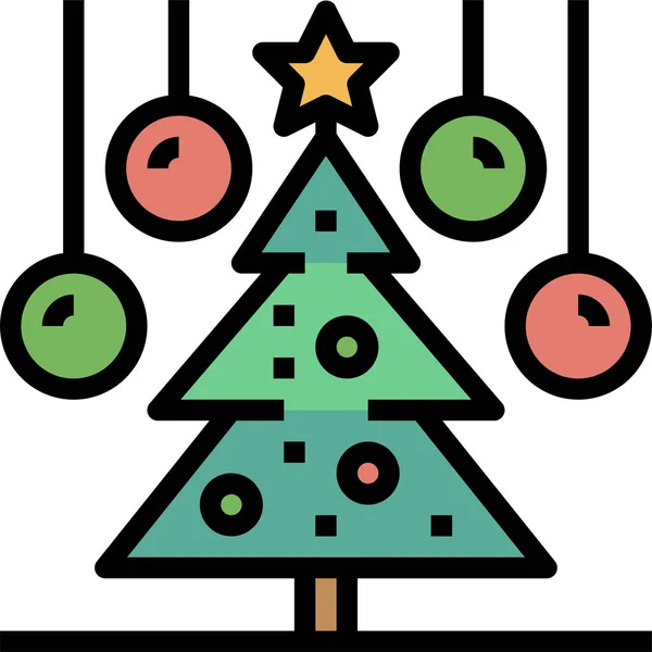 Árbol Navidad Icono Vector Ilustración — Vector de stock