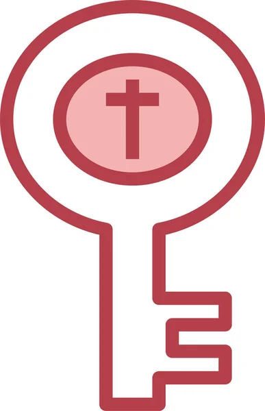 Christendom Key Icon Vector Illustratie — Stockvector