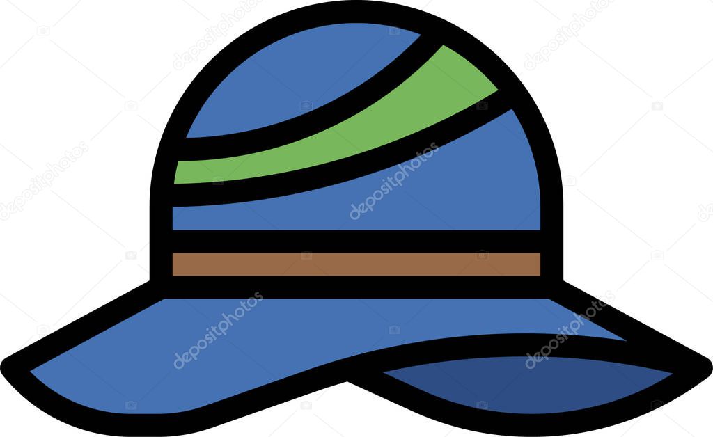 Beach hat icon, vector illustration