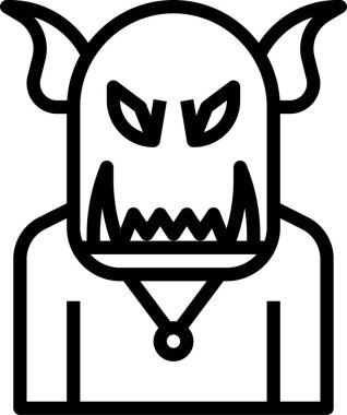 Beyaz arkaplanda vektör şeytan simgesi 