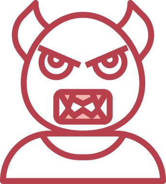 Beyaz arkaplanda vektör şeytan simgesi 