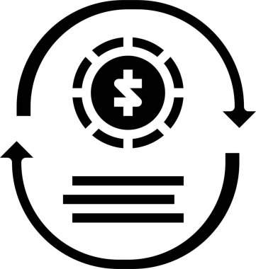 Para iade simgesi, vektör illüstrasyonu