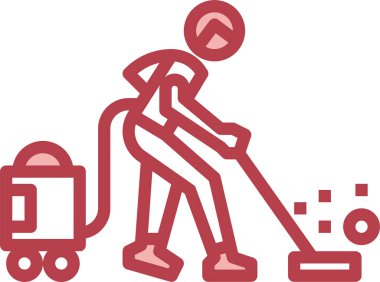 Temizlik servisi simgesi, vektör illüstrasyonu