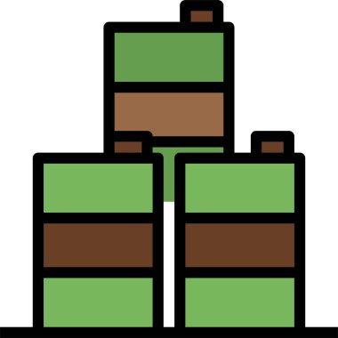 Benzin varilleri simgesi, vektör illüstrasyonu