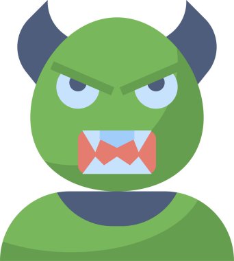 Beyaz arkaplanda vektör şeytan simgesi 