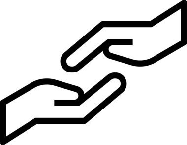 Vektör illüstrasyon elleri yardım kavramını paylaşıyor 