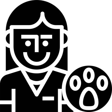 Kadın veteriner simgesi, vektör illüstrasyonu