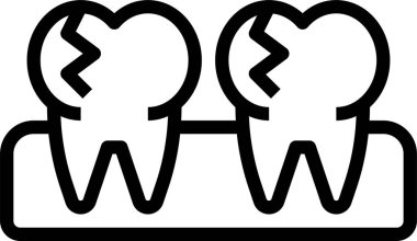 Kırık diş simgesi, vektör illüstrasyonu