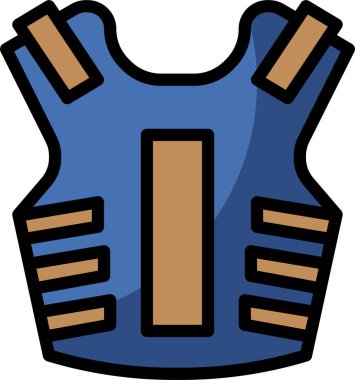 Kurşun geçirmez yelek simgesi, vektör illüstrasyonu