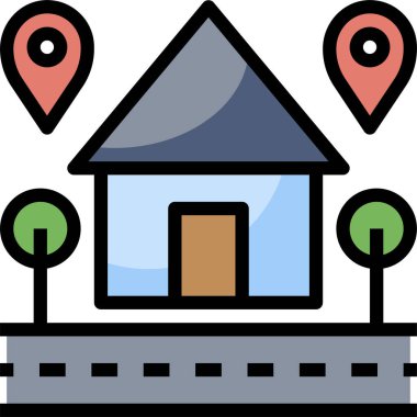 Yol yolu konumu konum konsept vektör illüstrasyon simgesi 