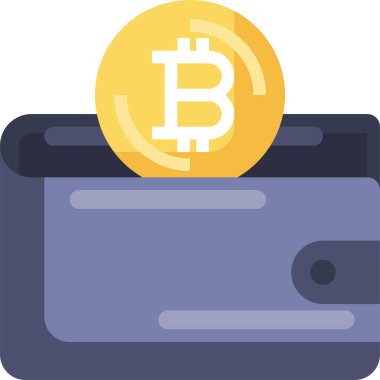 Bitcoin adres simgesi, vektör illüstrasyonu